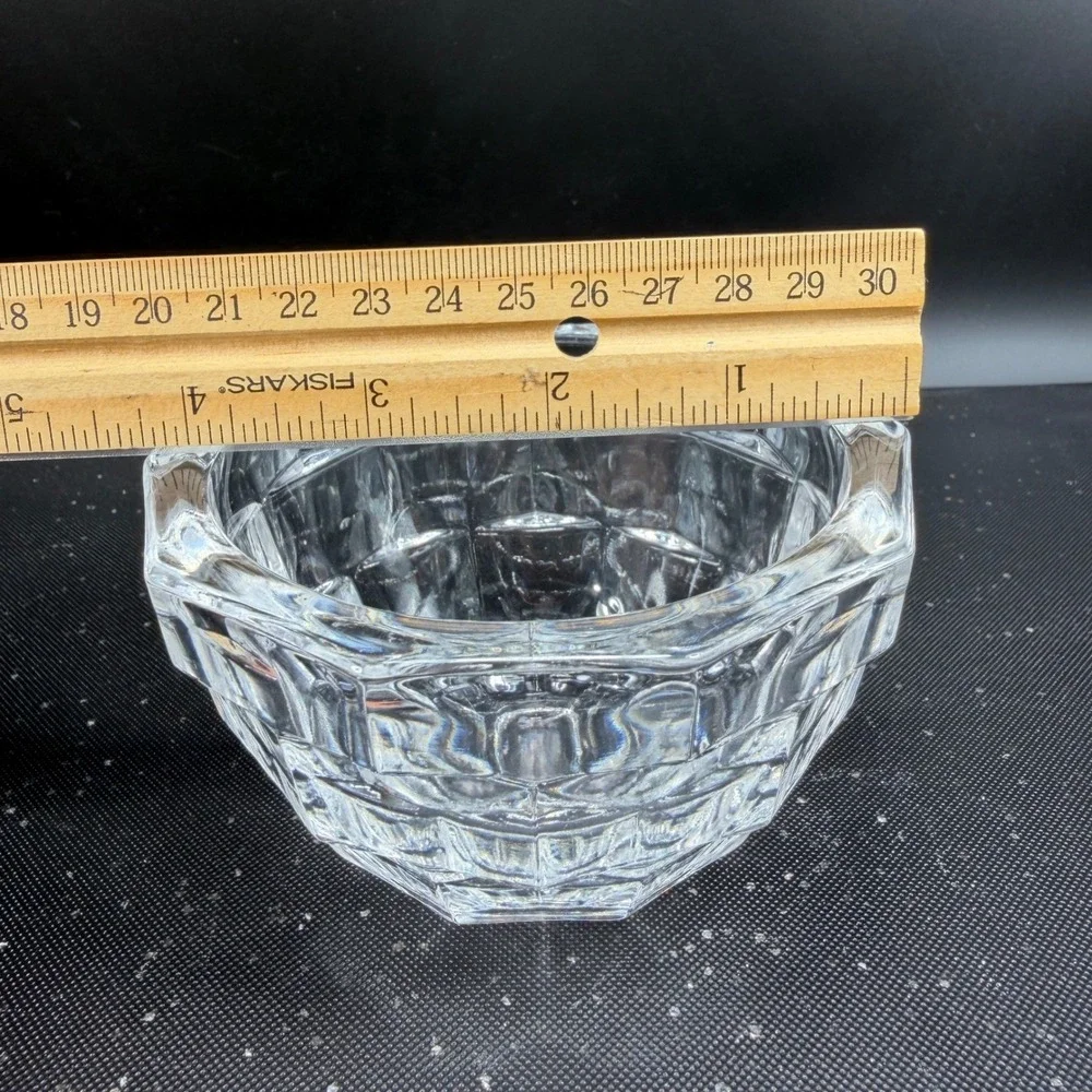 Kosta Boda Opus 1 Crystal Bowl‎ Faceted Glass Votive Nut Dish Swedish Art Glass